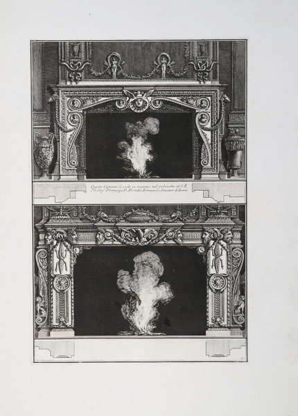 Due Camini, di cui uno disegnato per il senator Rezzonico