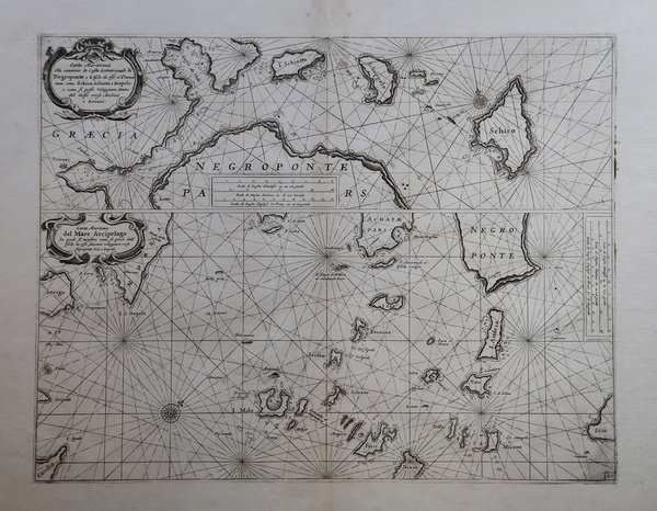 Carta Maritima che contiene la Costa Settentrionale di Negroponte…/ Carta …