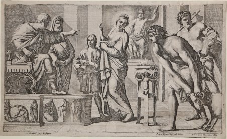 Santa Cecilia rifiuta di venerare la statua di Giove