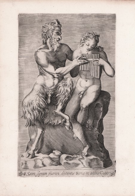 Satiri signum puerum docentis Romae in aedibus Cesys