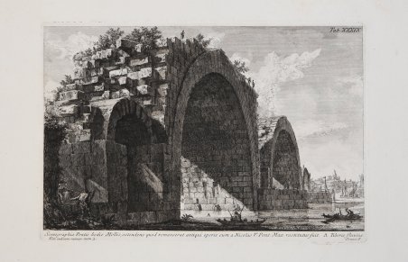Scenographia Pontis hodie Mollis, ostendens quod remanserat antiqui operis cum …