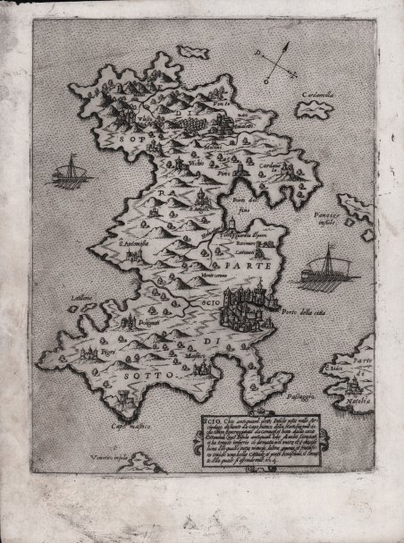 Scio. Chio Antiqum. Detto Insula posta nell'Arcpelago distante da Capo …