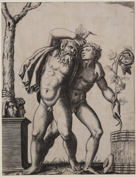 Sileno sostenuto da un giovane baccante