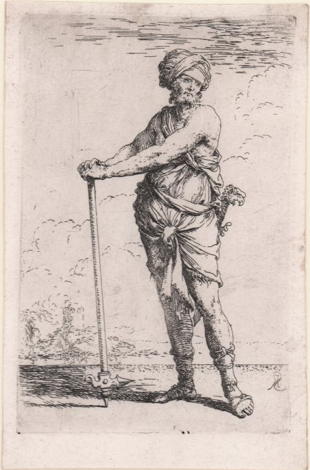 Soldato con le mani appoggiate