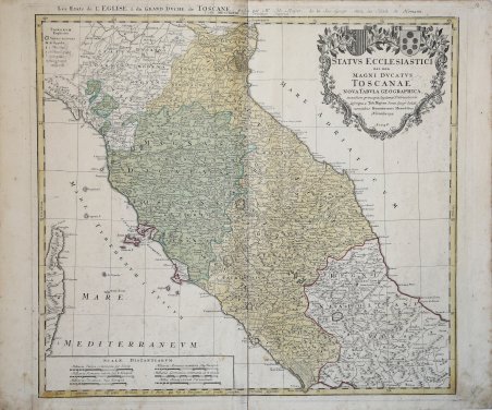 Status Ecclesiastici nec non Magni Ducatus Toscanae Nova Tabula Geographica