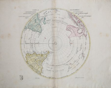 Tabula Geographica Hemisphaerii Australis.