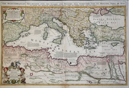 The Mediterranean Sea Divided Into The Eastern and Western Seas, …