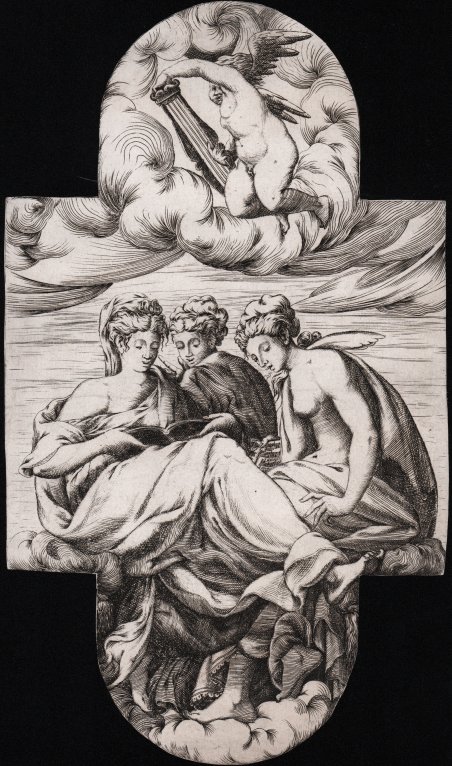 Tre muse con un putto che suona la lira