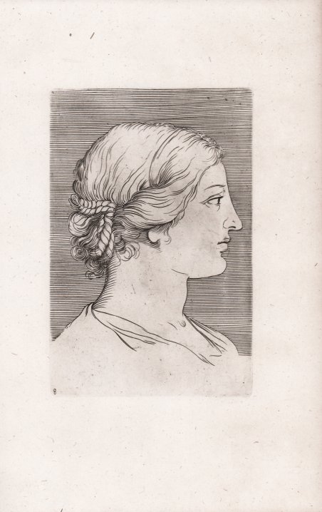 Una testa di donna vista di profilo e girata verso …