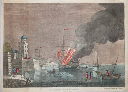 Vaisseau en feu dans le Port de Messine