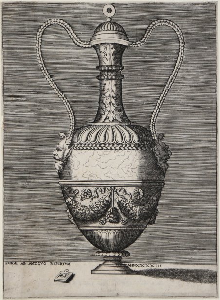 Vaso con due maschere grottesche