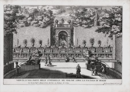 Veduta d'una parte delle Fontanelle nel vialone sopra la Fontana …