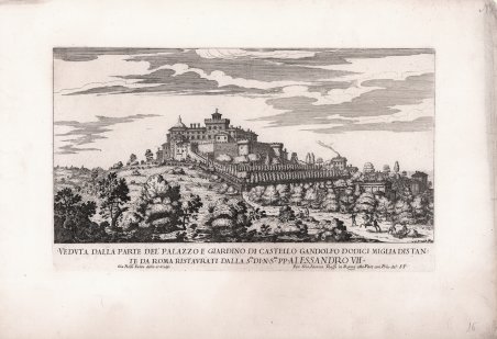 Veduta dalla Parte del' Palazzo e giardino di Castello Gandolfo …