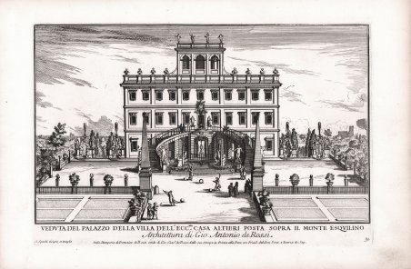 Veduta del palazzo della Villa dell'Ecc.ma casa Altieri posta sopra …