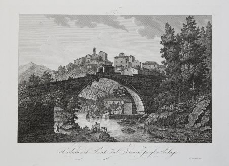 Veduta del Ponte sul Vicano presso Pelago