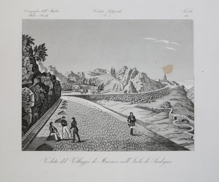 Veduta del Villaggio di Macomer nell'Isola di Sardegna