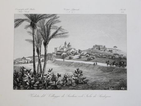 Veduta del Villaggio di Sanluri nell'Isola di Sardegna