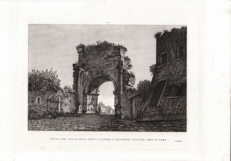 Veduta dell'Arco di Druso presso la Porta S. Sebastiano sulla …