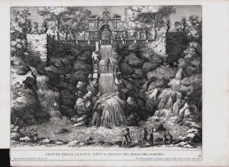 Veduta della Cascata sotto l'Organo nel piano del Giardino