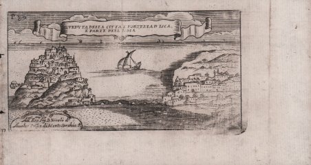 Veduta della Citta e Fortezza d'Isca, e parte dell'isola