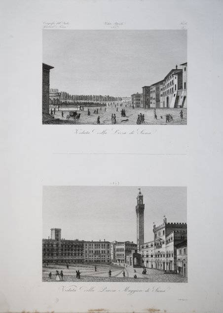 Veduta della Lizza di Siena / Veduta della Piazza Maggiore …