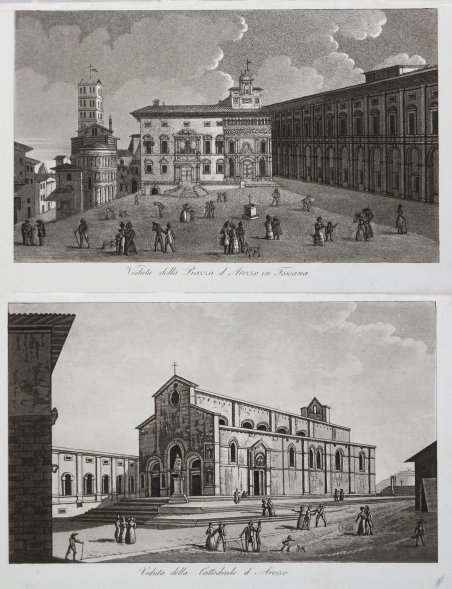 Veduta della Piazza d'Arezzo in Toscana / Veduta della Cattedrale …