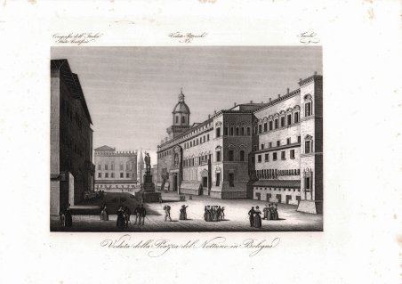 Veduta della Piazza del Nettuno in Bologna