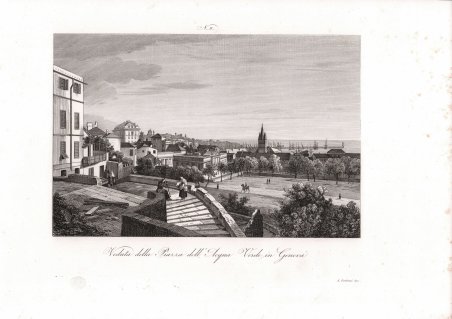 Veduta della Piazza dell'Acqua Verde in Genova