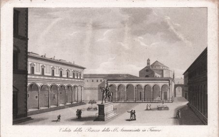 Veduta della Piazza della SS. Annunziata in Firenze