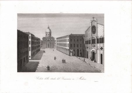 Veduta della strada del Seminario in Modena