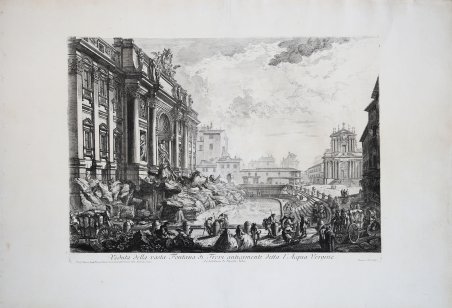 Veduta della vasta Fontana di Trevi anticamente detta l'Acqua Vergine