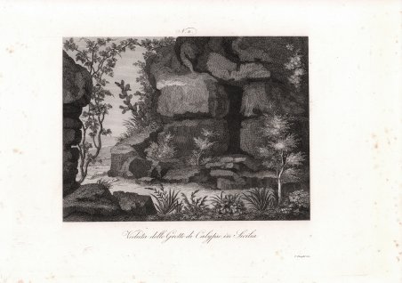 Veduta delle Grotte di Calypso in Sicilia