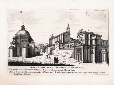 Veduta delle tre chiese nella via Ostiense…