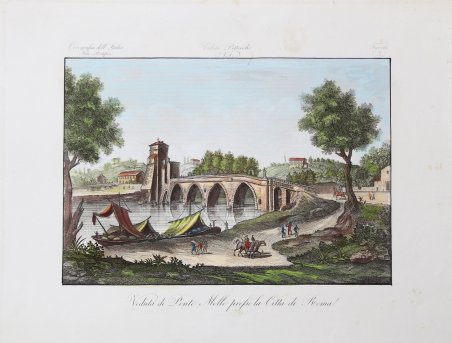 Veduta di Ponte Molle presso la Citta di Roma