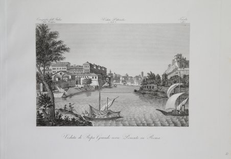 Veduta di Ripa Grande verso Ponente in Roma