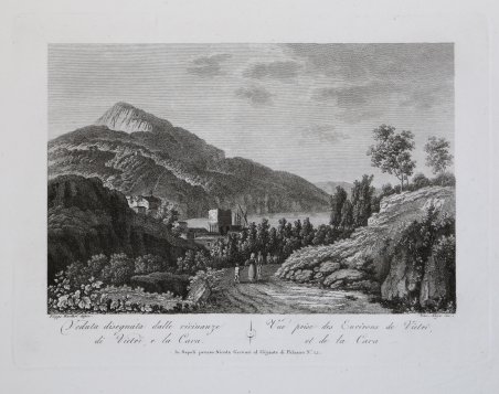 Veduta disegnata dalle vicinanze di Vietri, e la Cava