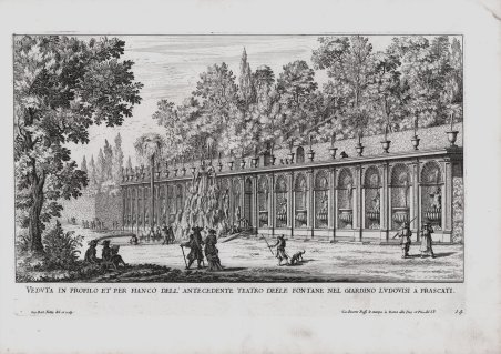 Veduta in profilo et per fianco dell'Antecedente Teatro deele Fontane …