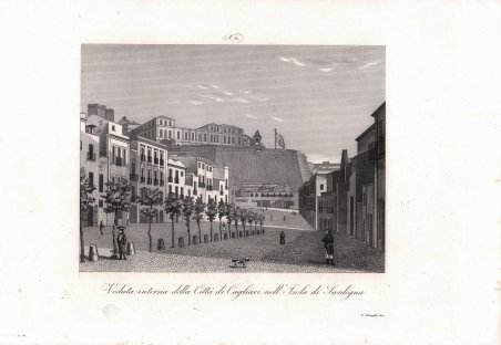 Veduta interna della Città di Cagliari nell'Isola di Sardegna