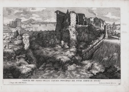 Veduta per fianco della Cascata Principale del Fiume Aniene in …