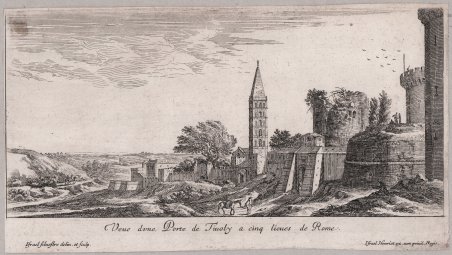 Veue d'une Porte de Tivoly a cinq lieves de Rome