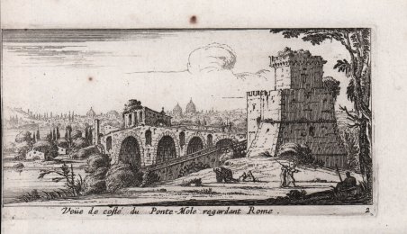 Veue de coste du Ponte Mole regardant Rome