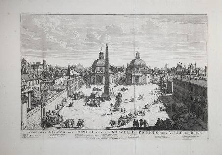 Veue dela Piazza del Popolo avec les nouvelles edifices dela …