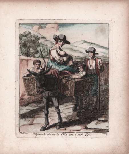 Vignarola che va in Città con i suoi figli