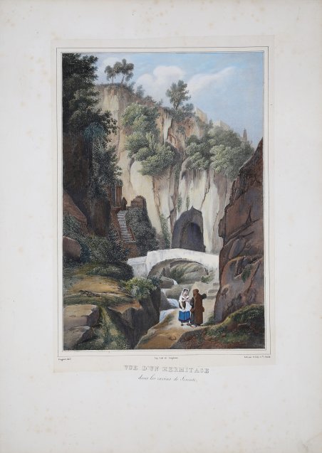 Vue d'un hermitage dans les cavins de Sorente