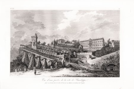 Vue d’une partie de la còte de Pausilippe prise au …