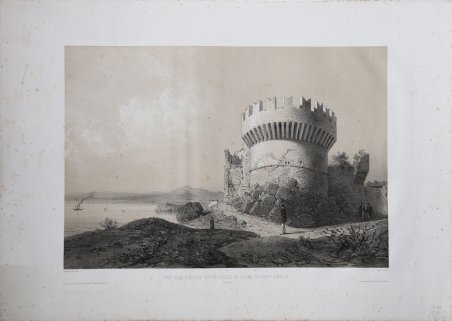 Vue des ruines Etrusques et tour du XVIIIe siècle (Populonia)