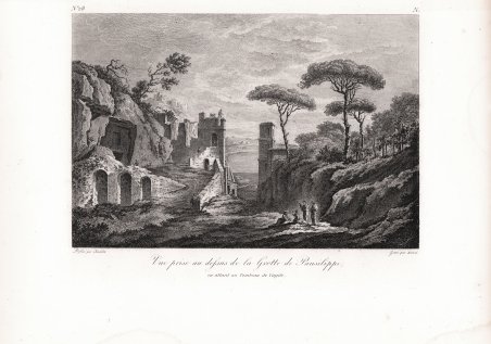 Vue prise au dessous de la Grotte de Pausilippe en …