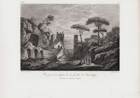 Vue prise au dessous de la Grotte de Pausilippe en …