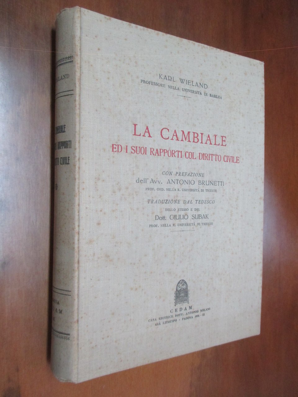 La cambiale ed i suoi rapporti col diritto civile.