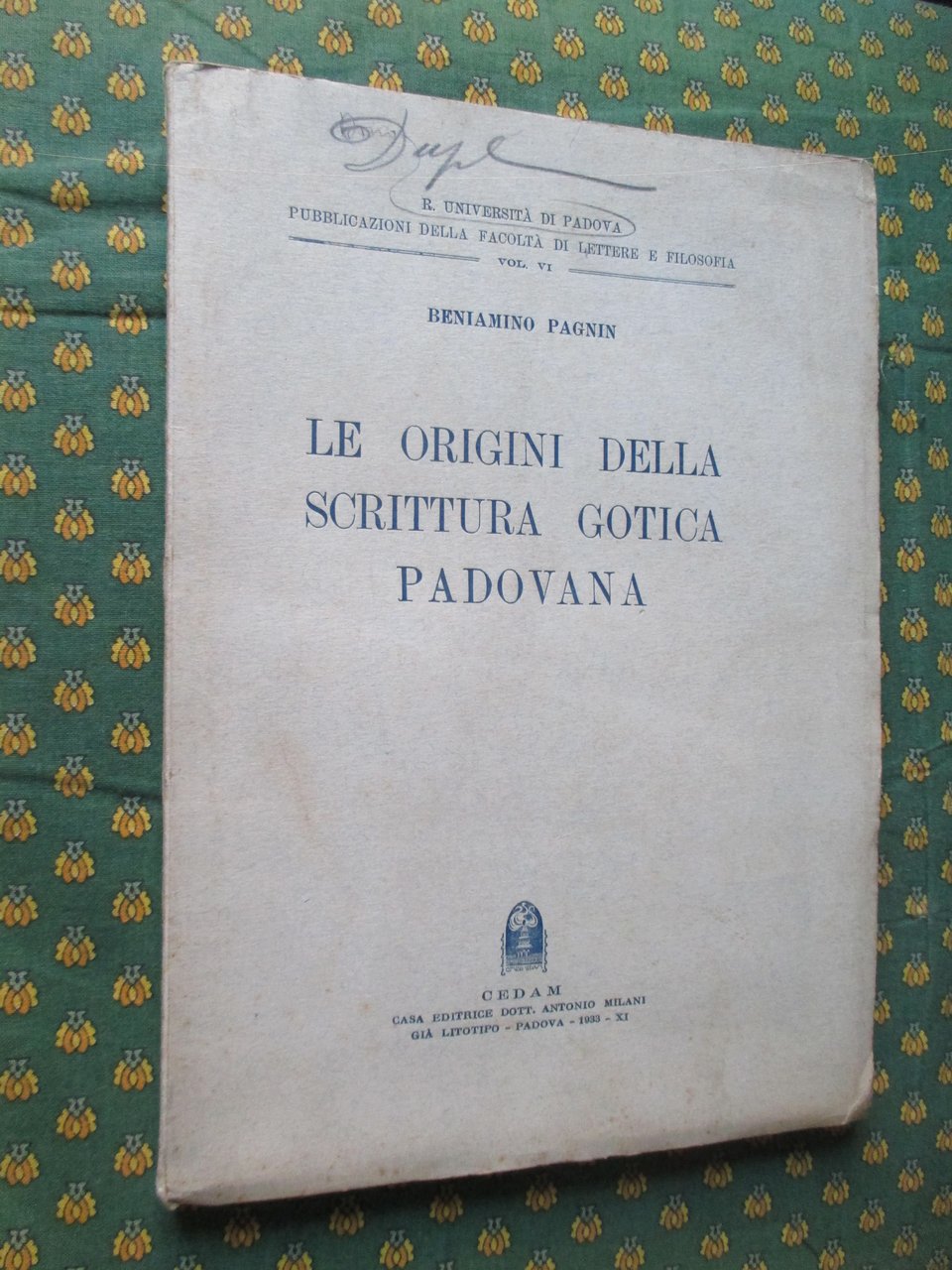 Le origini della scrittura gotica padovana.